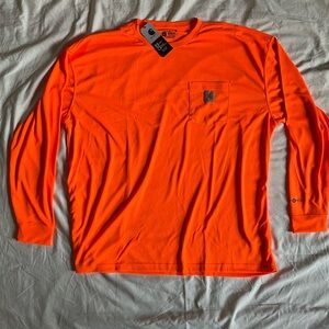 NWT Carhartt Force Long Sleeve T-Shirt Men’s 2XL Safety Orange High Vis Work